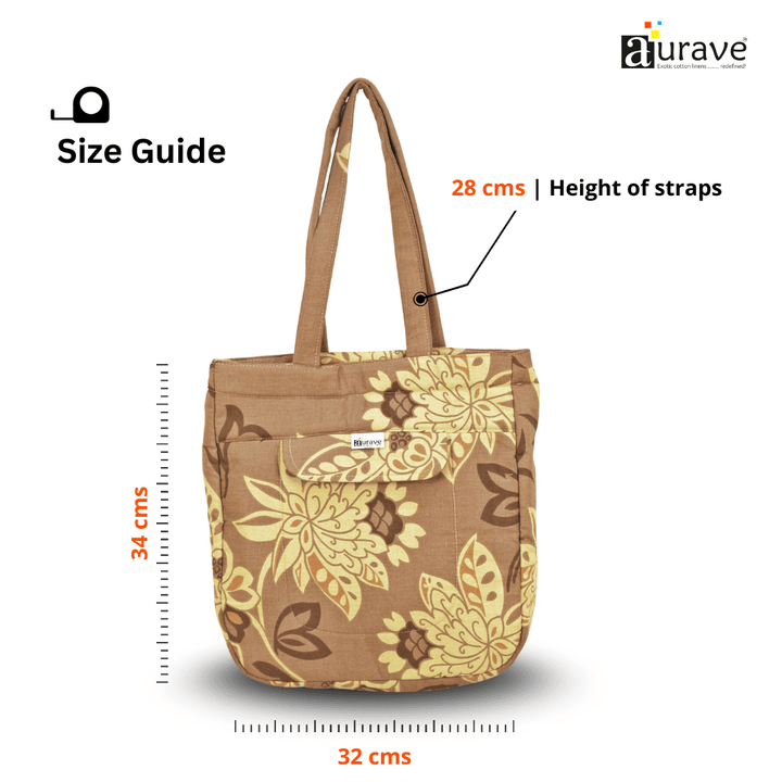 Shopper/Tote Bag, Brown size guide 