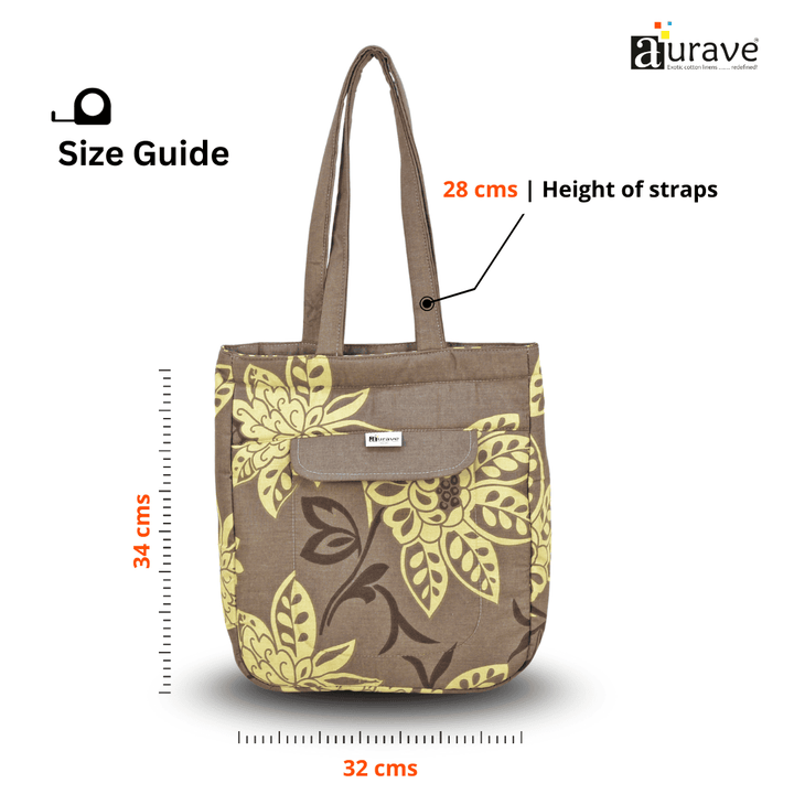 Shopper/Tote Bag, Coffee  Size Guide  