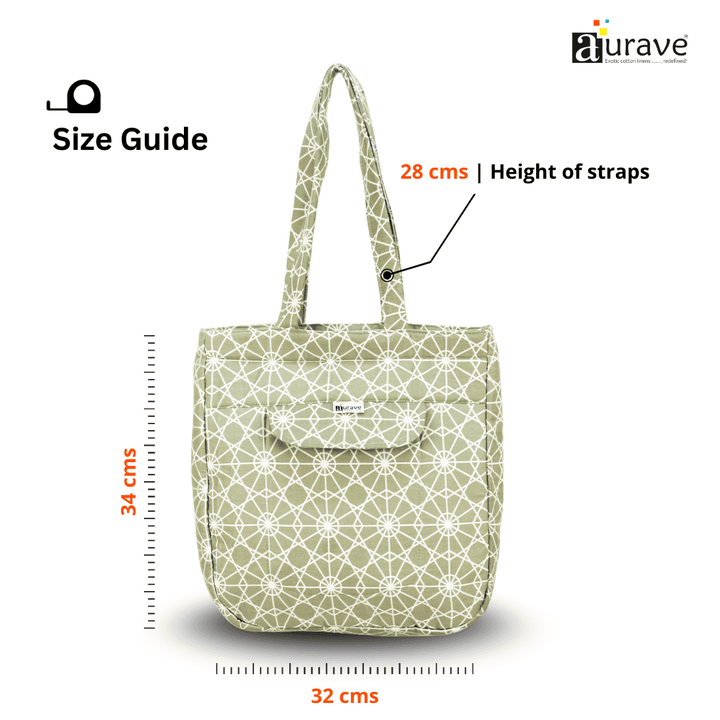 Shopper/Tote Bag, Khaki Size Guide 