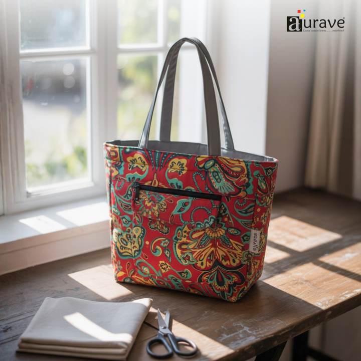 Cotton Lightweight Eco-Friendly Shopper/Tote Bag, Red