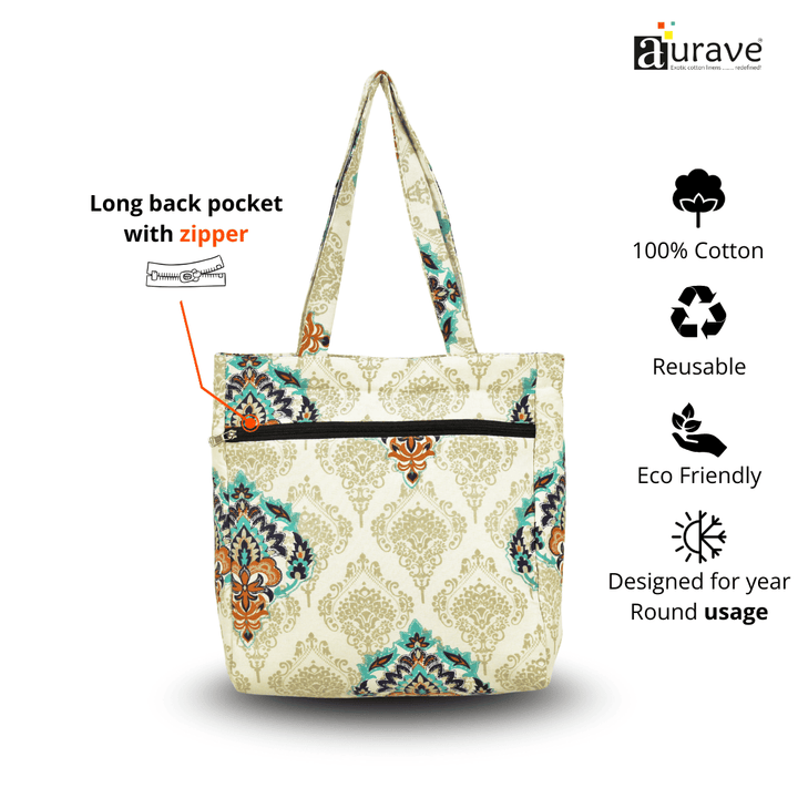 Shopper/Tote Bag long back pocket and zipper