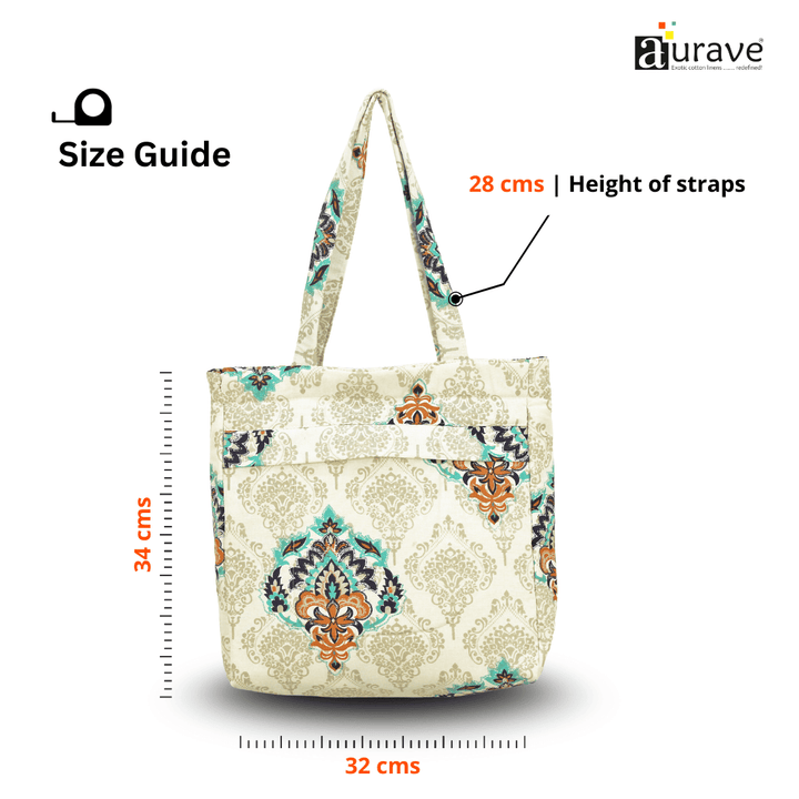 Friendly Shopper/Tote Bag, Blue Size Guide