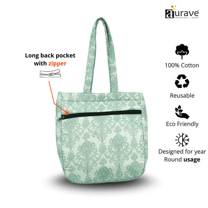 Long Back pocket with zipper Shopper/Tote Bag Blue