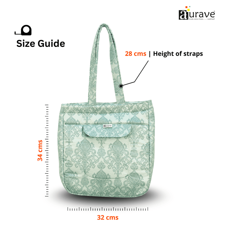 Shopper/Tote Bag, Blue Size Guide 