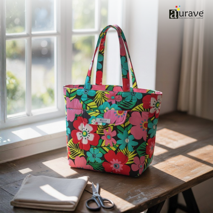 Cotton Lightweight Eco-Friendly Shopper/Tote Bag, Multicolor