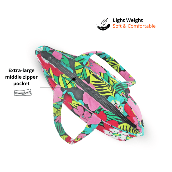 Shopper/Tote Bag, Multicolor  Extra Large middle ziipper Pocket 