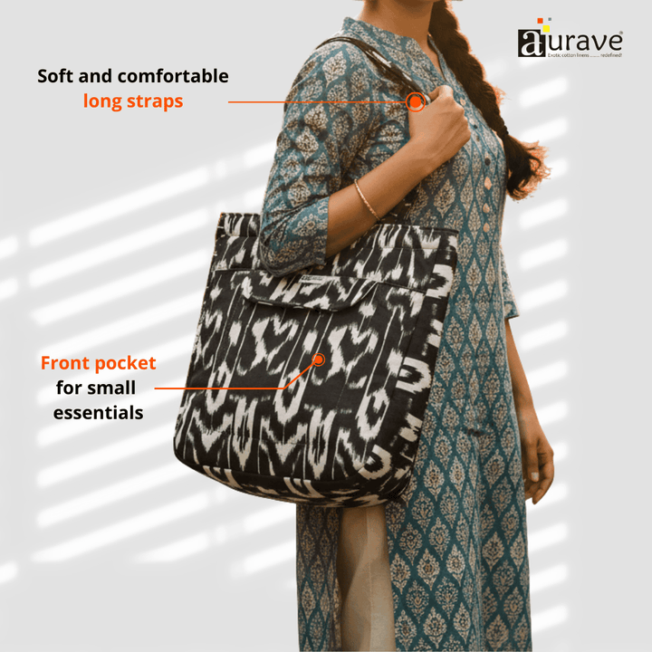 Woman holding a Premium Cotton Lightweight Eco-Friendly Shopper/Tote Bag
