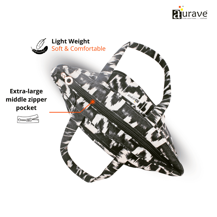 Extra - Large middle zipper pocket  Shopper/Tote Bag 