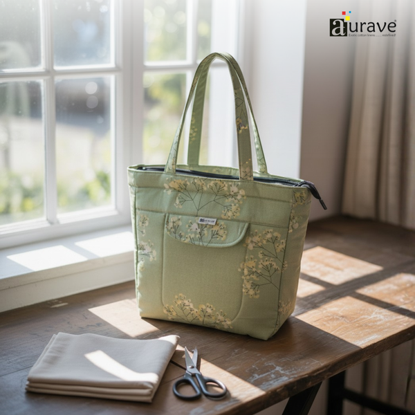 Premium Cotton Lightweight Eco-Friendly Shopper/Tote Bag, Green