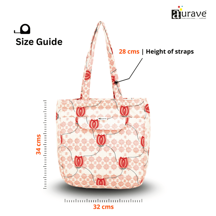 Cotton Lightweight Eco-Friendly Shopper/Tote Bag, Pink Size Guide 
