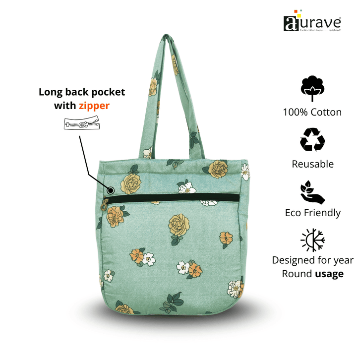 Premium Cotton Lightweight Eco-Friendly Shopper/Tote Bag, Green