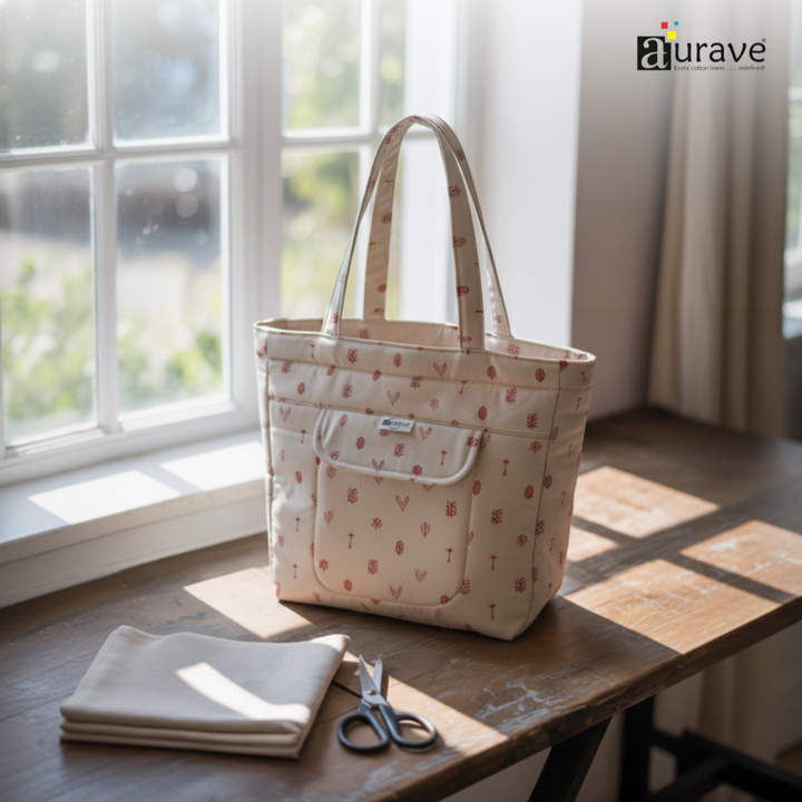  Cotton Lightweight Eco-Friendly Shopper/Tote Bag, Cream