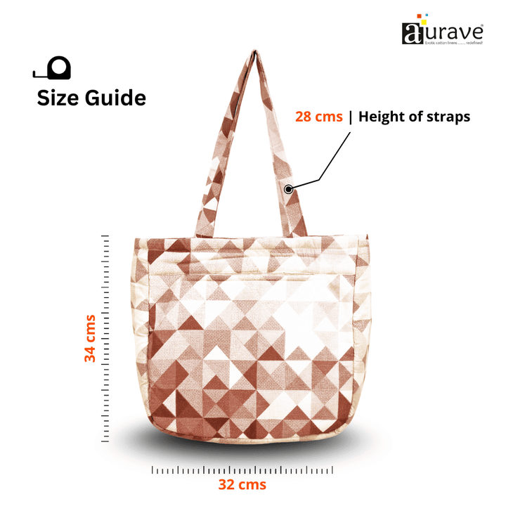 Premium Cotton Lightweight Eco-Friendly Shopper/Tote Bag, Rust size guide 