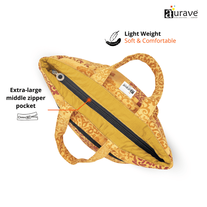 Shopper/Tote Bag, Mustard a zipper pocket 