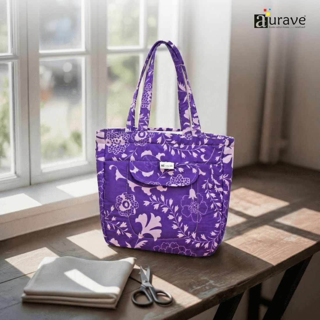 Premium Cotton Lightweight Eco-Friendly Shopper/Tote Bag, Purple