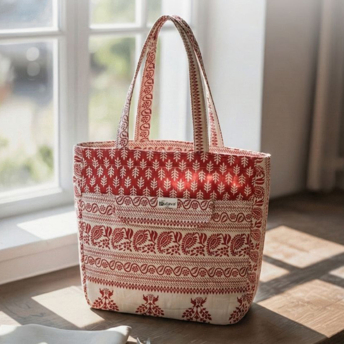 Premium Cotton Lightweight Eco-Friendly Shopper/Tote Bag, Red