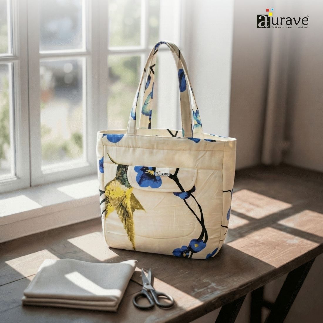 Premium Cotton Lightweight Eco-Friendly Shopper/Tote Bag, Blue