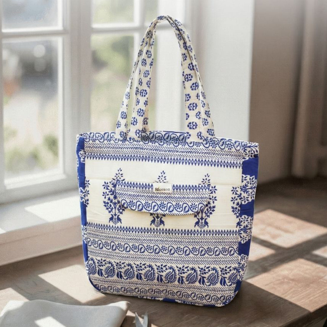 Premium Cotton Lightweight Eco-Friendly Shopper/Tote Bag, Blue