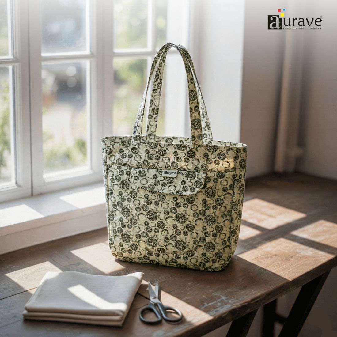 Premium Cotton Lightweight Eco-Friendly Shopper/Tote Bag, Beige