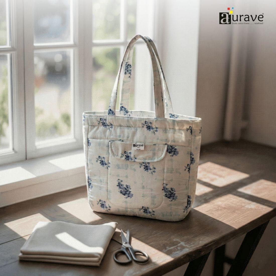 Premium Cotton Lightweight Eco-Friendly Shopper/Tote Bag, Blue