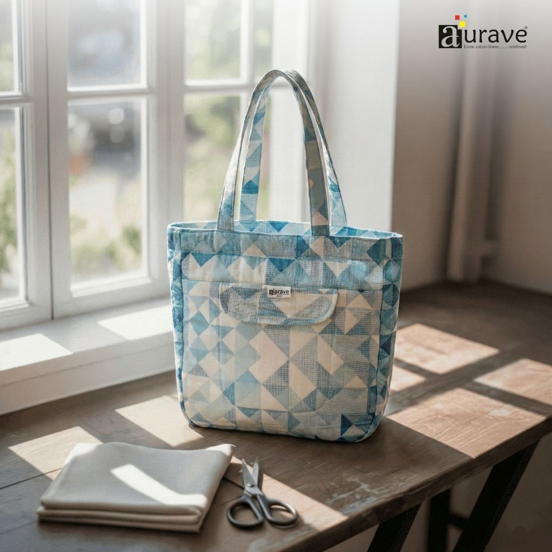 Premium Cotton Lightweight Eco-Friendly Shopper/Tote Bag, Blue