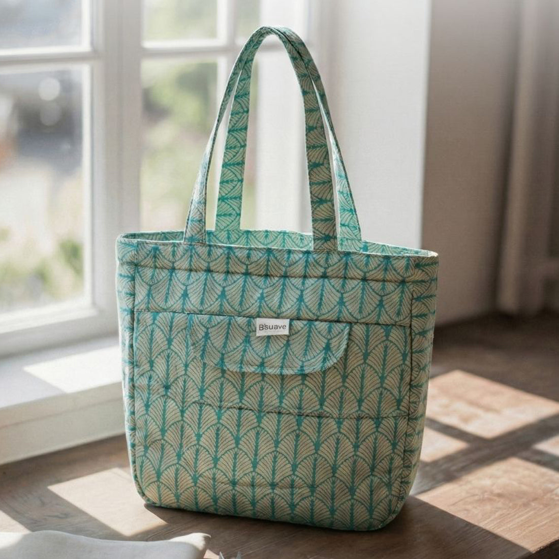 Premium Cotton Lightweight Eco-Friendly Shopper/Tote Bag, Peacock Blue