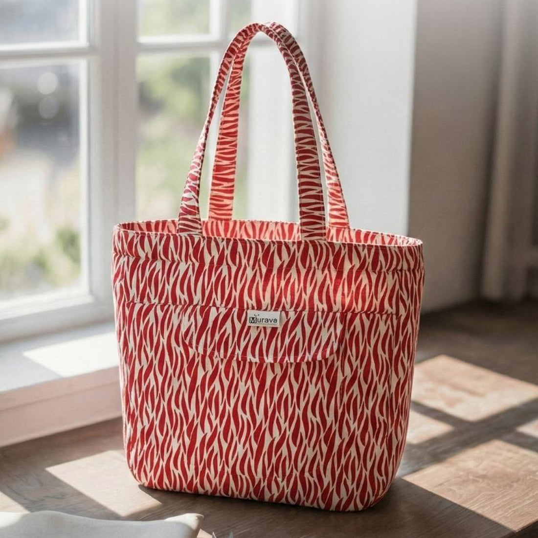 Premium Cotton Lightweight Eco-Friendly Shopper/Tote Bag, Red