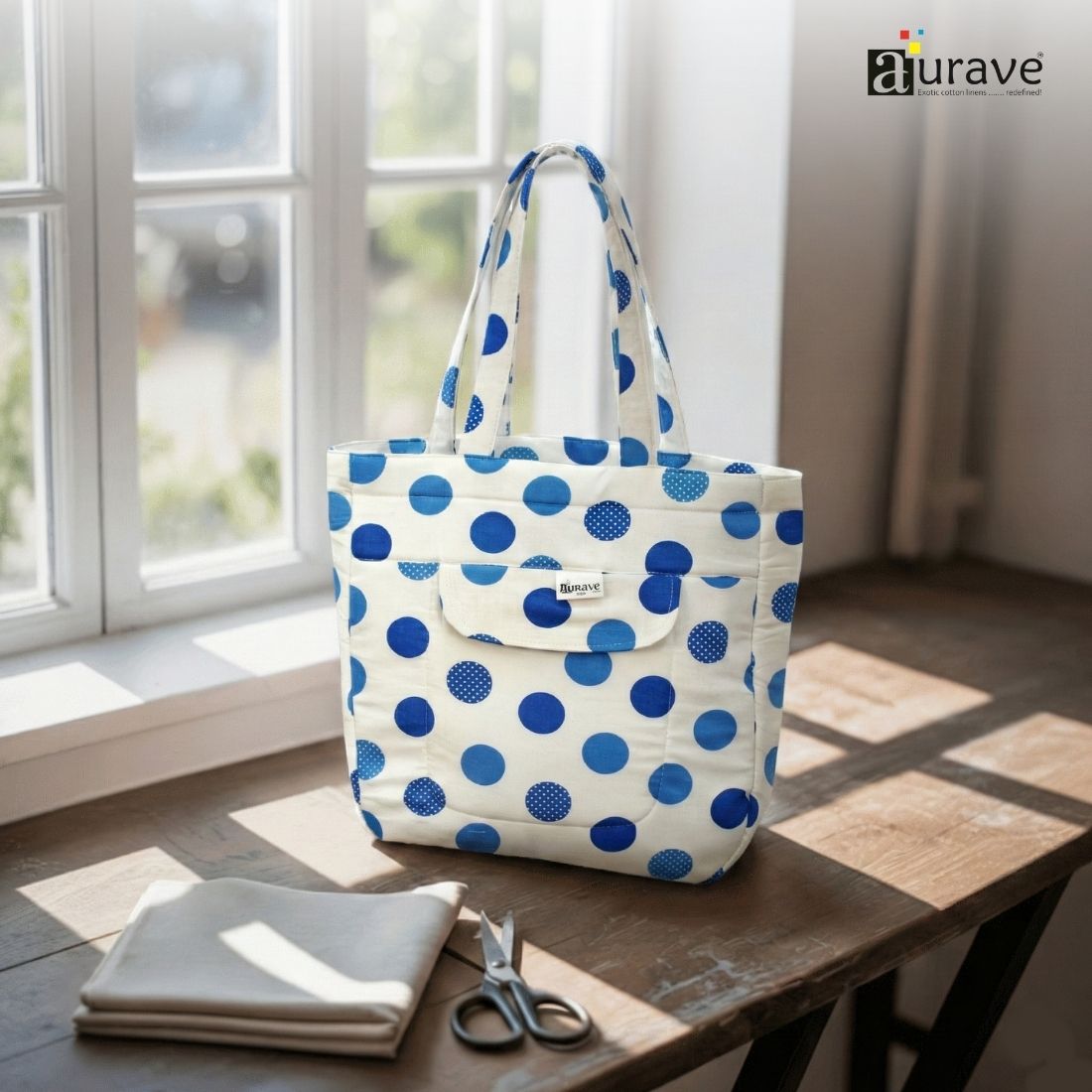 Premium Cotton Lightweight Eco-Friendly Shopper/Tote Bag, Blue