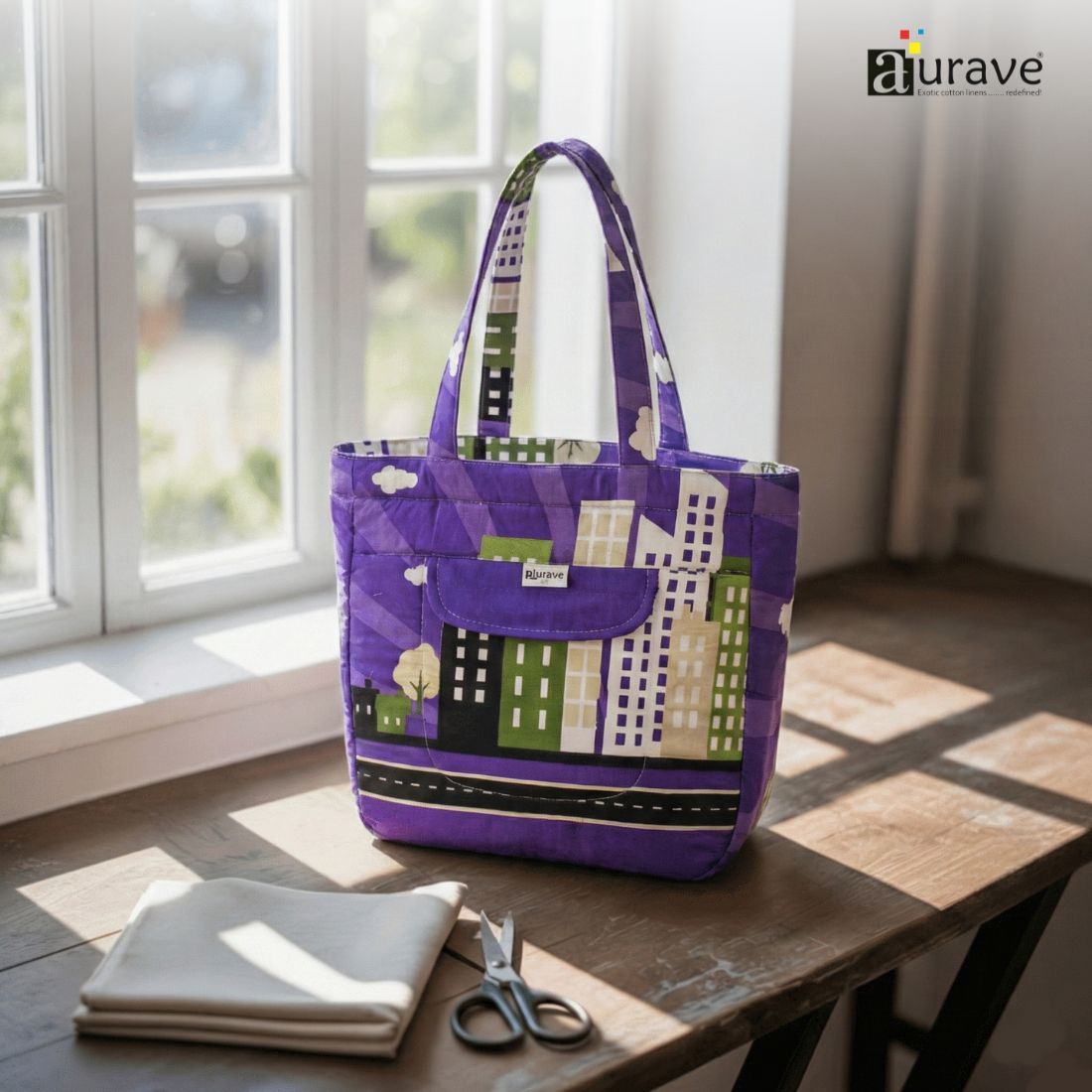 Premium Cotton Lightweight Eco-Friendly Shopper/Tote Bag, Purple