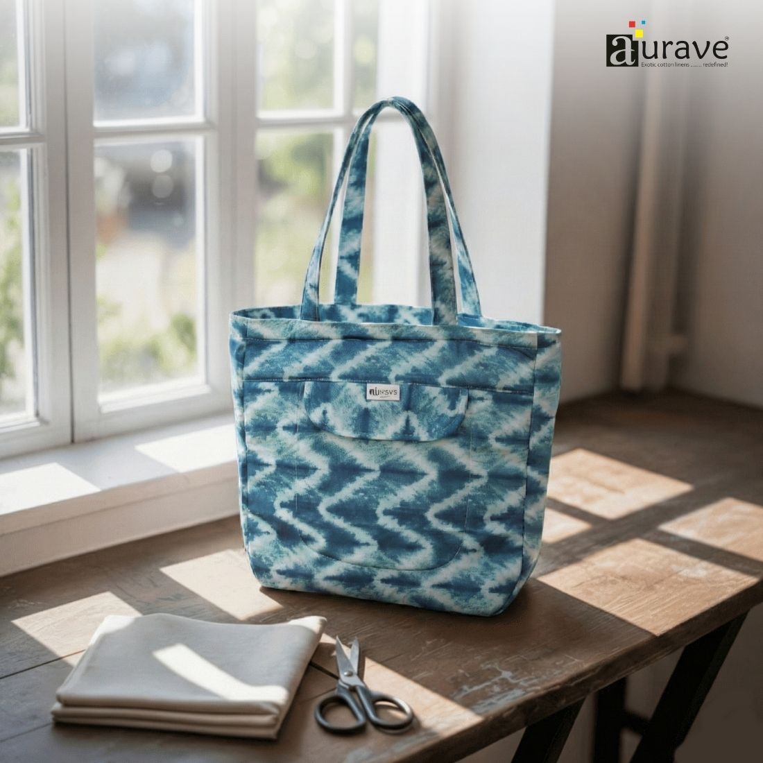 Premium Cotton Lightweight Eco-Friendly Shopper/Tote Bag, Blue