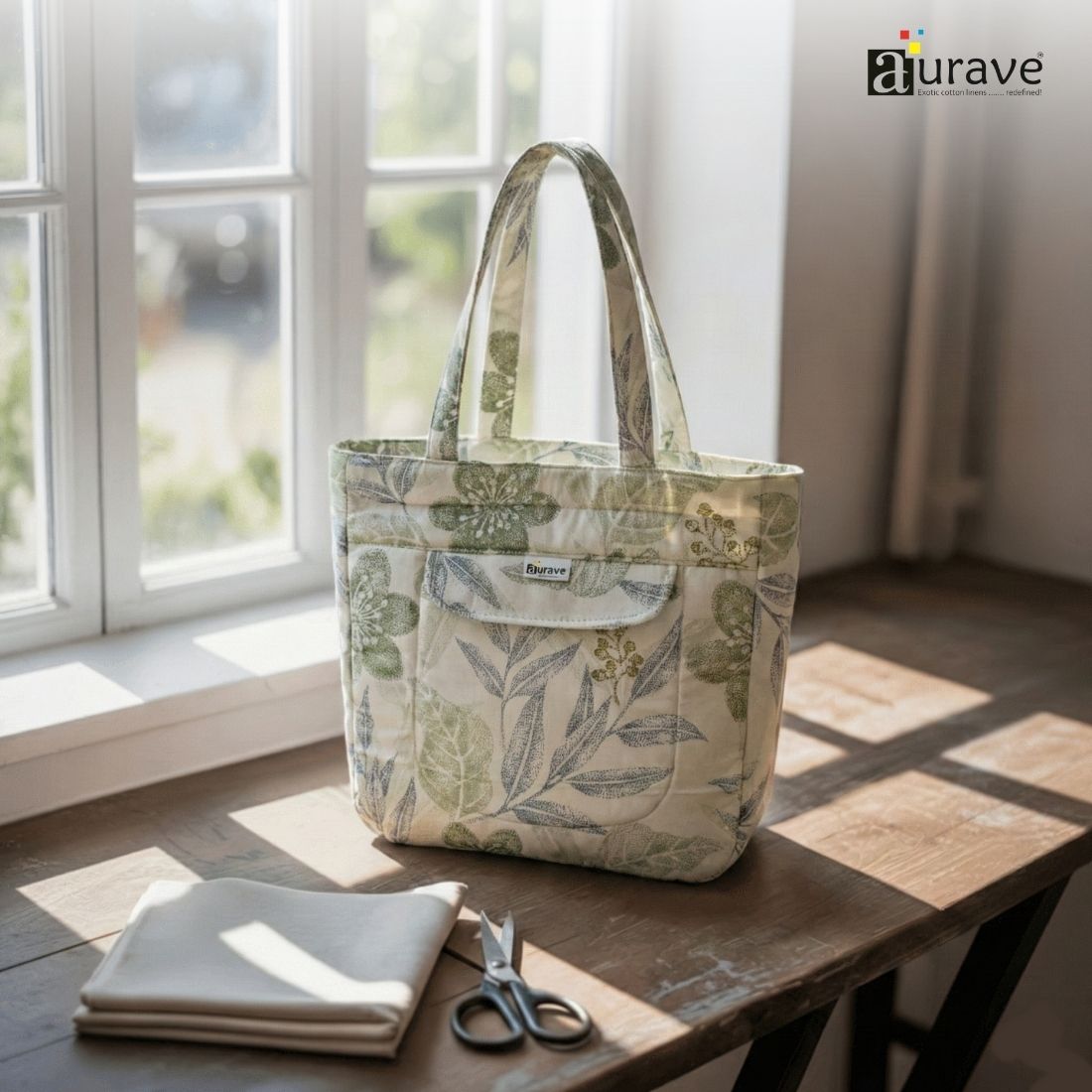 Premium Cotton Lightweight Eco-Friendly Shopper/Tote Bag, Green