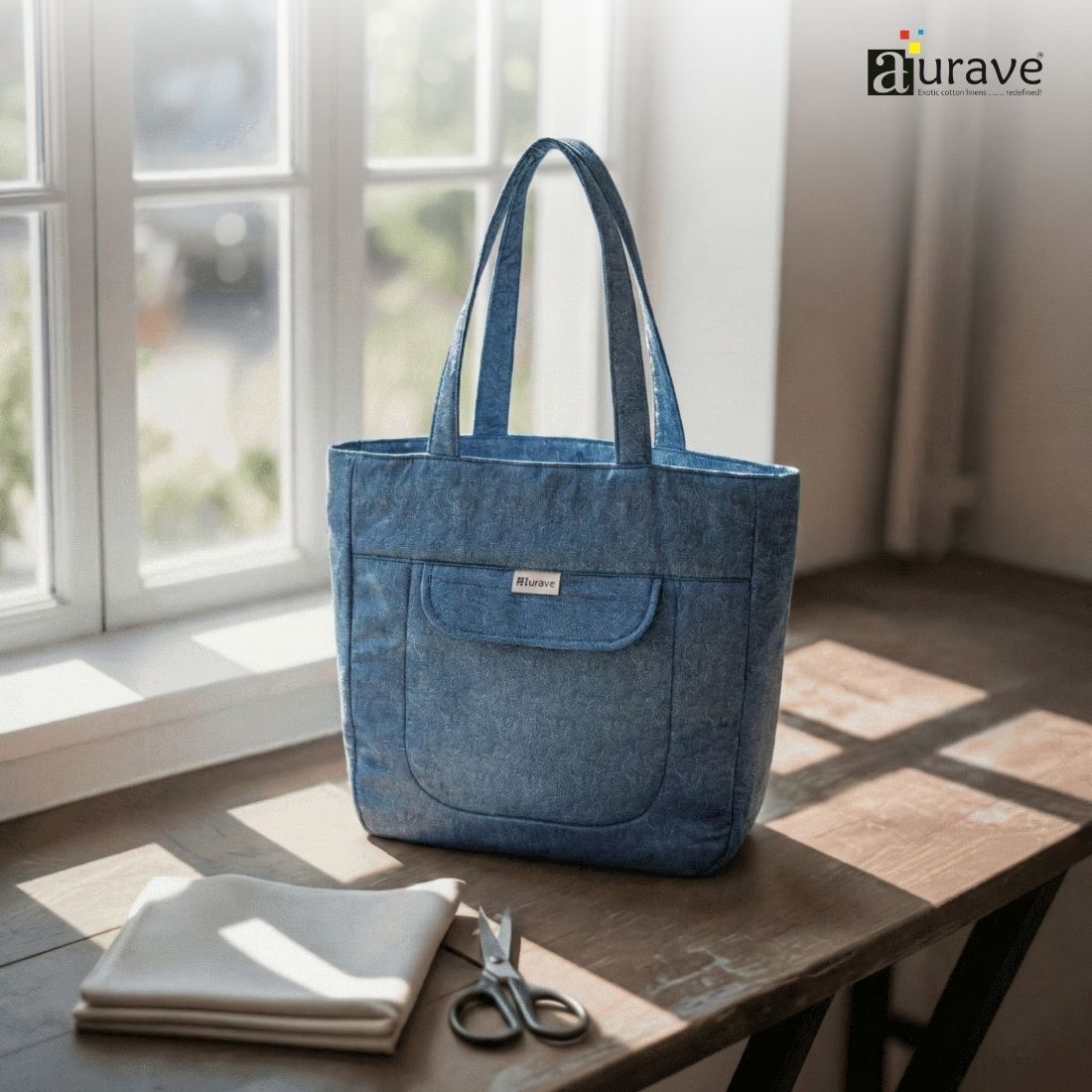 Premium Cotton Lightweight Eco-Friendly Shopper/Tote Bag, Blue