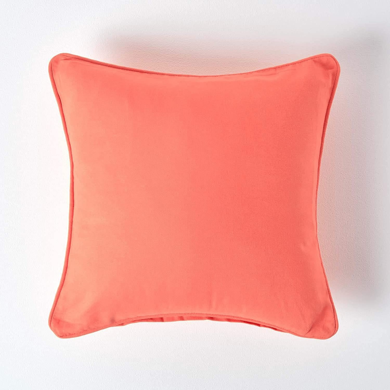 Plain Cotton 1 Pc Decorative Cushion Cover - Peach