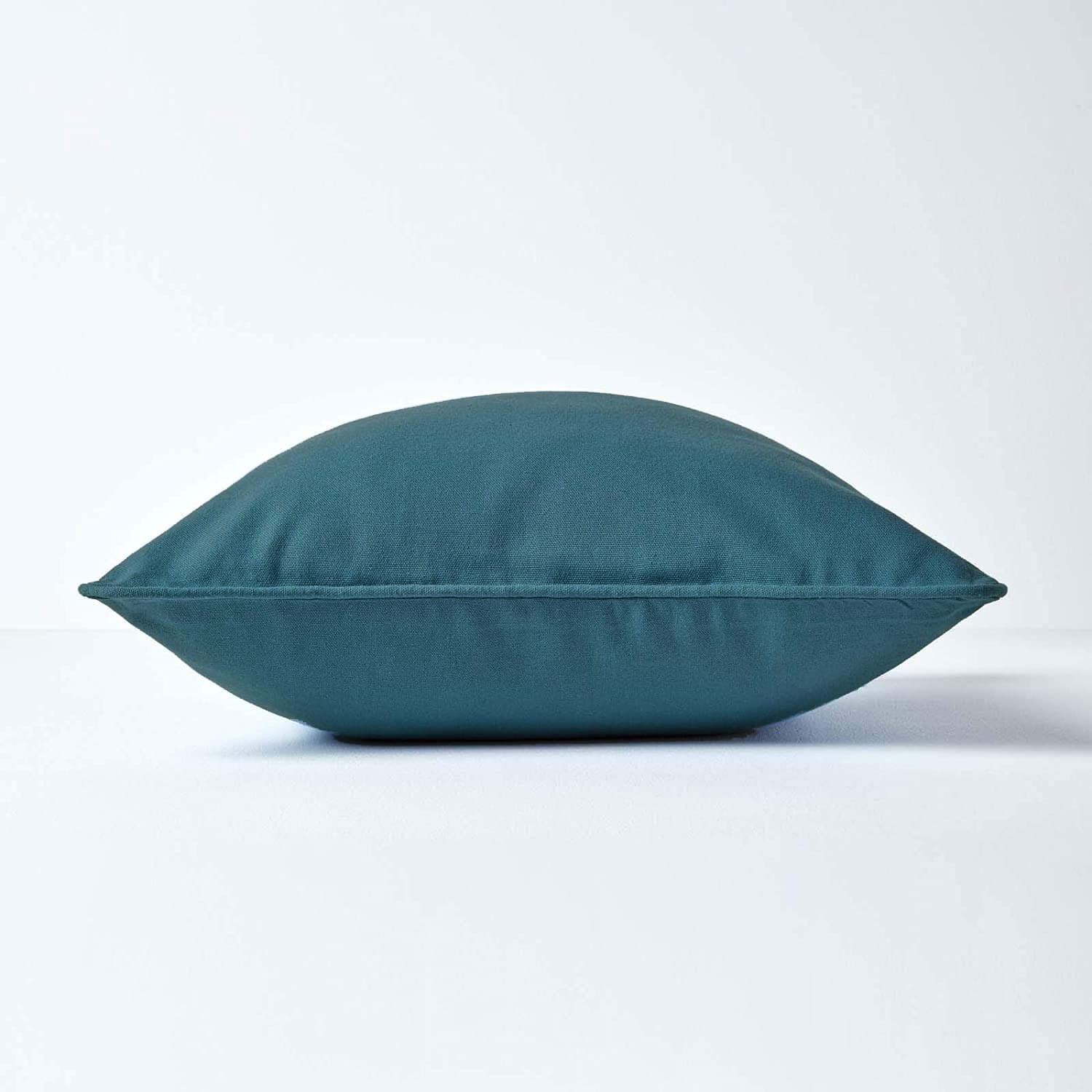 Plain Cotton 1 Pc Decorative Cushion Cover - Peacock Blue