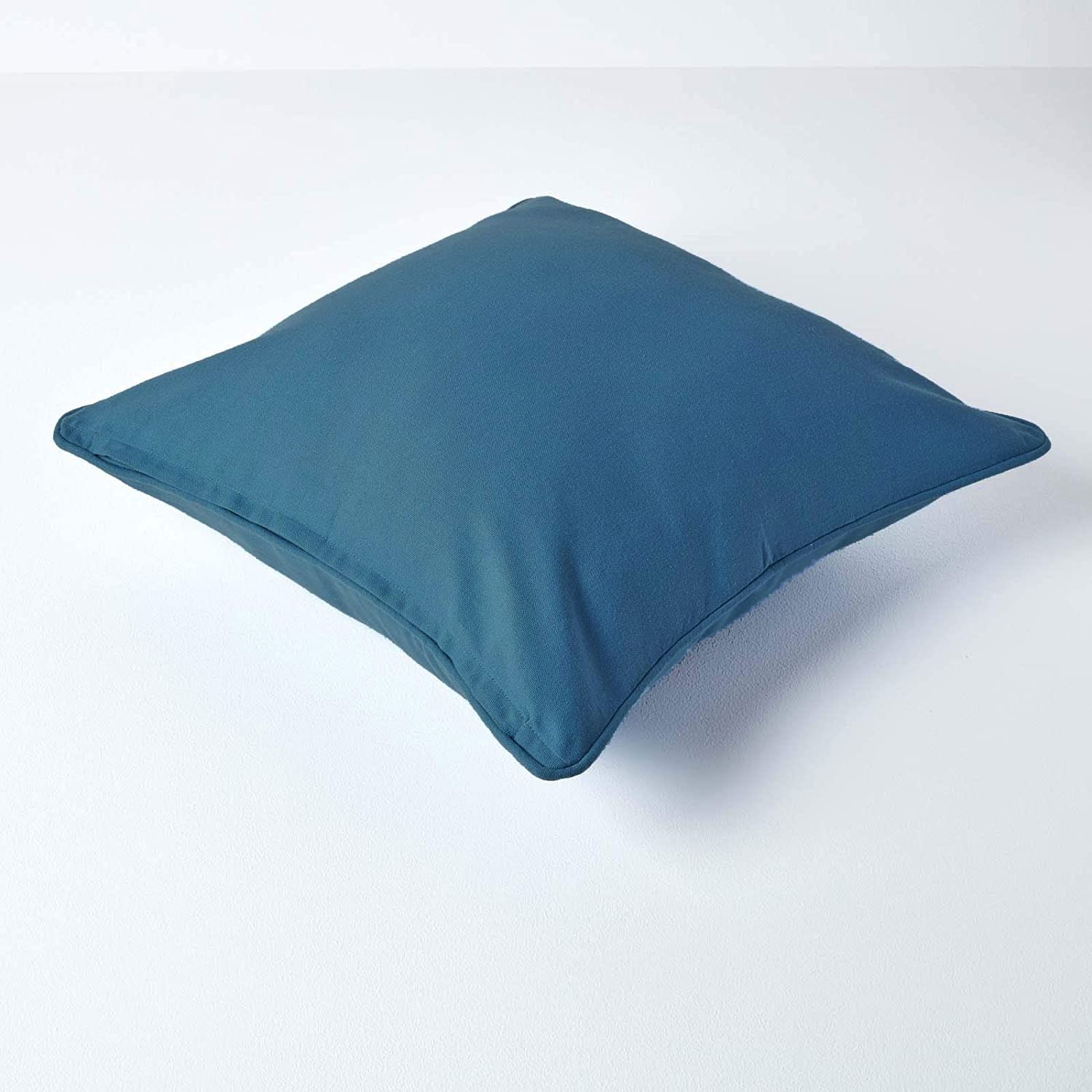 Plain Cotton Decorative Cushion Cover 1 Pc in Peacock Blue online at best prices