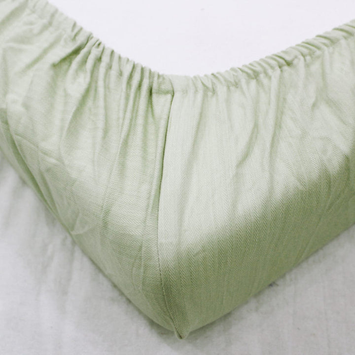 Mercerized Cotton Textured Weave Cotton Fitted Bedsheet 