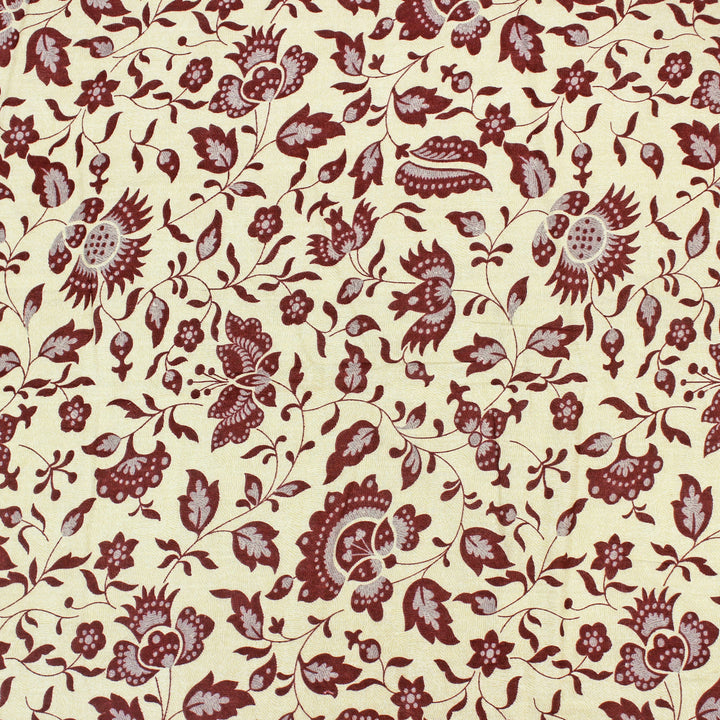 Full View Riva Floral Cotton Dohar, Burgundy  Design 