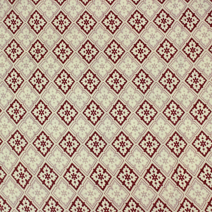 Full View Riva Floral Cotton Dohar, Burgundy Design 