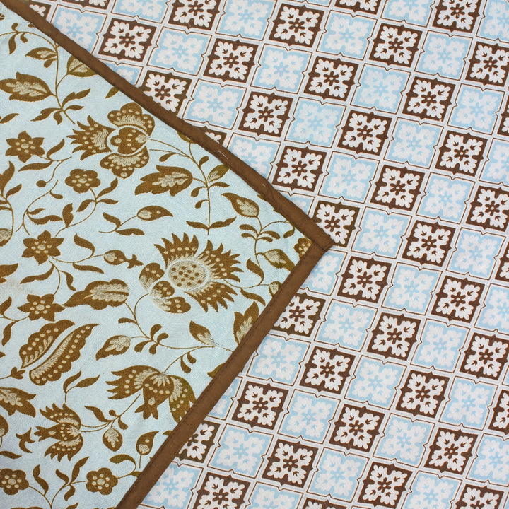 Riva Floral Cotton Dohar, Coffee