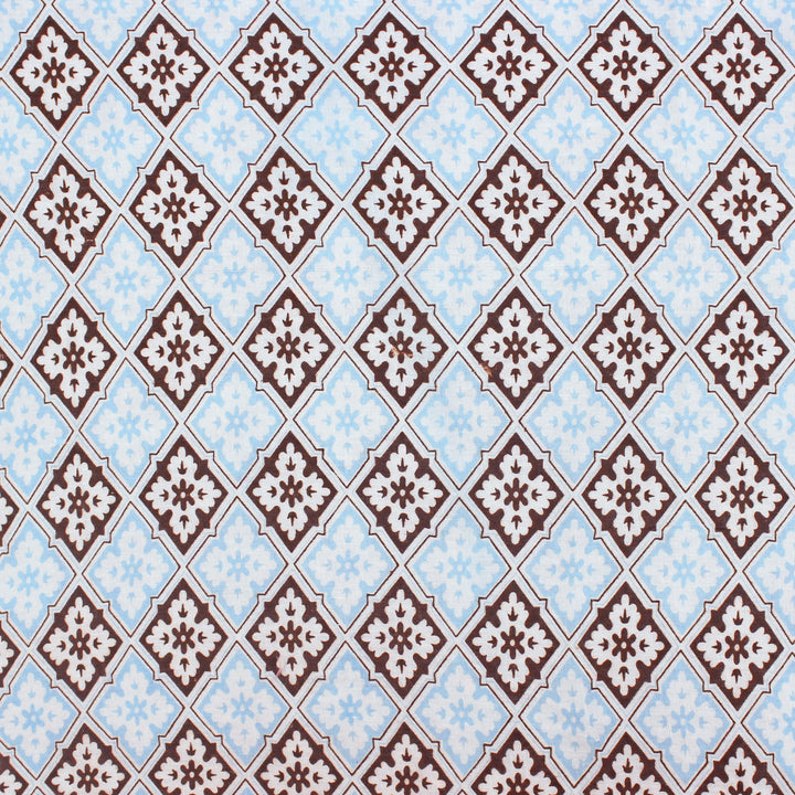 Close Up  Riva Floral Cotton Dohar, Coffee Design 