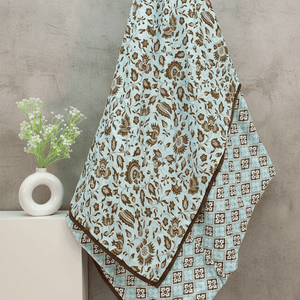 Riva Floral Cotton Dohar, Coffee