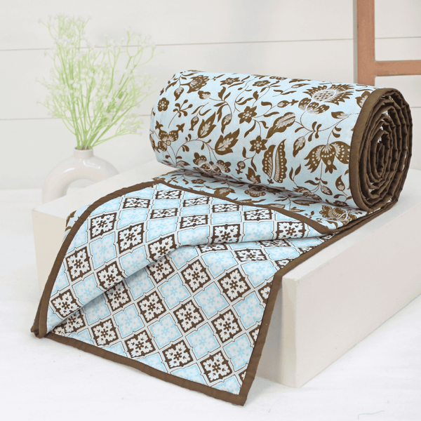 Riva Floral Cotton Dohar, Coffee