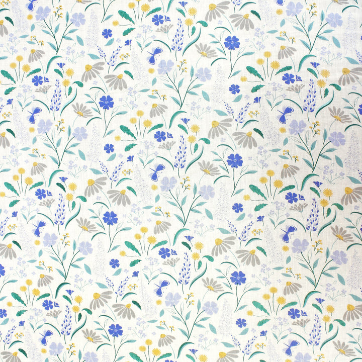 Full View Riva Floral Cotton Dohar, Blue Design 