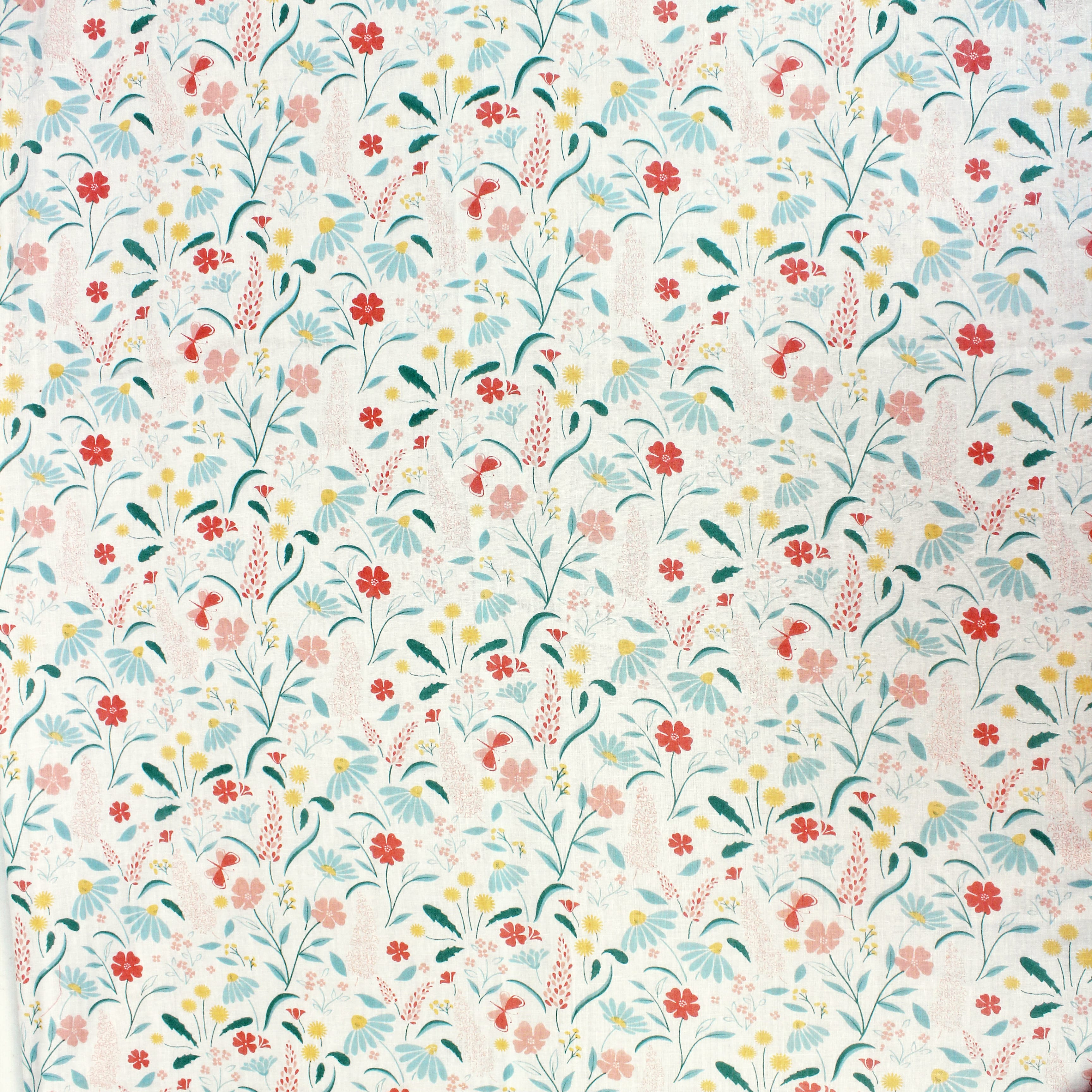 Full View Riva Floral Cotton Dohar, Peach Design 