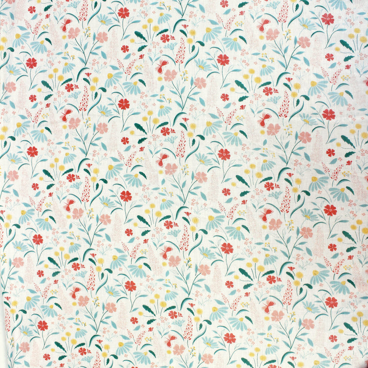 Full View Riva Floral Cotton Dohar, Peach Design 