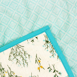 Riva Floral Cotton Dohar, Aqua Design 