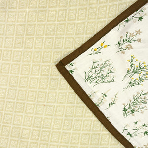 Close-up Riva Floral Cotton Dohar Coffee.