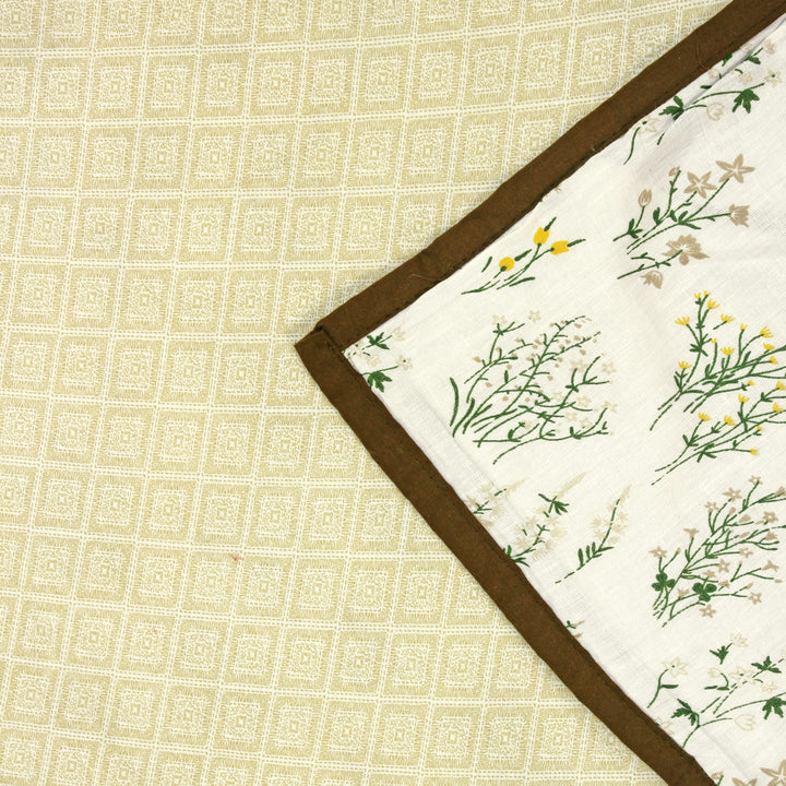 Close-up Riva Floral Cotton Dohar Coffee.