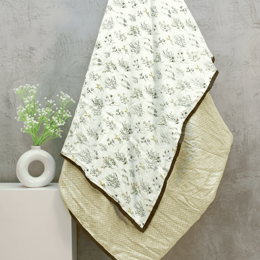 Riva Floral Cotton Dohar, Coffee Design 