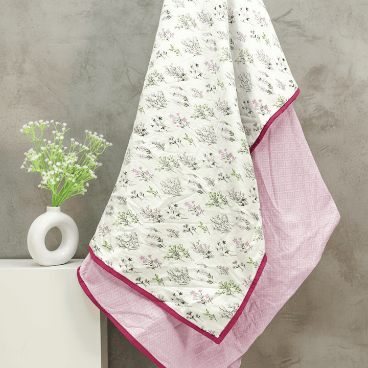 Riva Floral Cotton Dohar, Magenta 